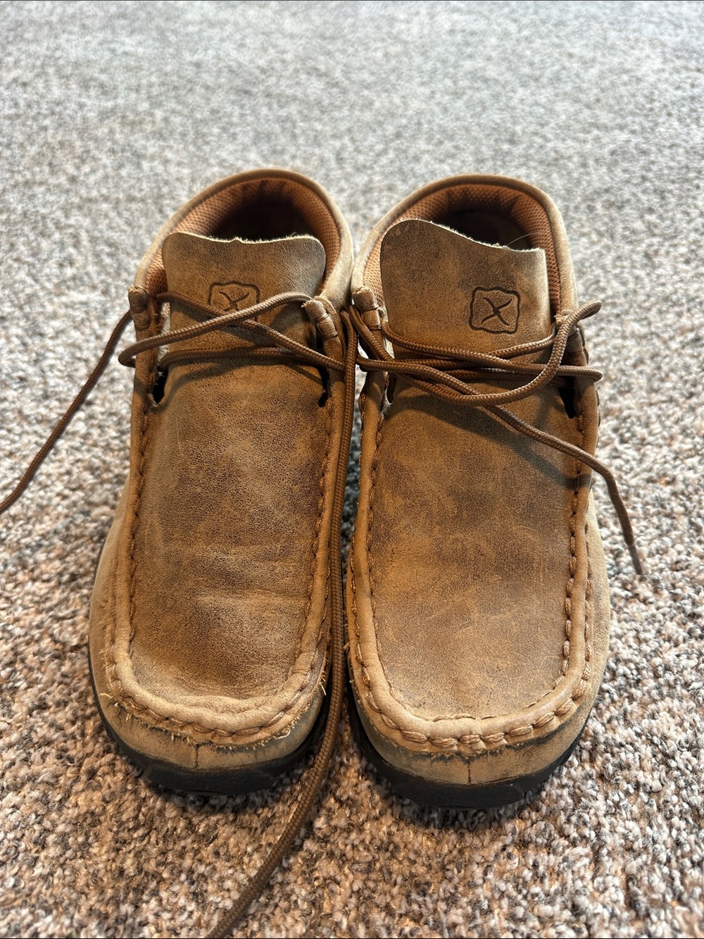 Twisted X Kids Brown Leather Moccasin Sneakers